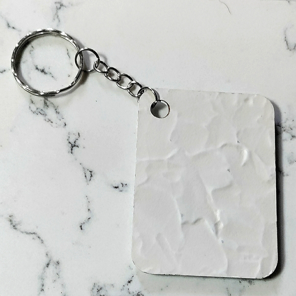 NEW Handmade Keychain Bag Tag! Cream Muro. w/ "I Love My Bag" White Wooden Heart - Picture 2 of 6